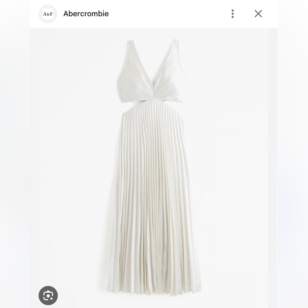 NWT White A&F Giselle Pleated Cutout Maxi Dress